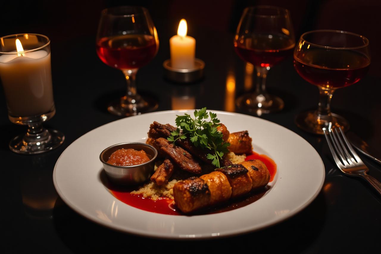 North Indian dishes and drinks served at the rooftop