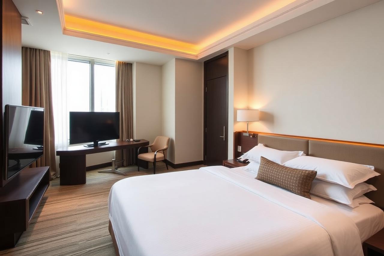 Deluxe king room with work desk